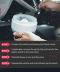 Hands installing Direct Fit Hvac Blower Motor Fan For Chevy Bolt Ev 2017 To 2020 in vehicle for smooth ride comfort.