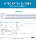 Package contents for 8 Foot Linkable LED Shop Light Fixture With 120W T8 Integrated 4 Rows Of LED Tubes 6000K