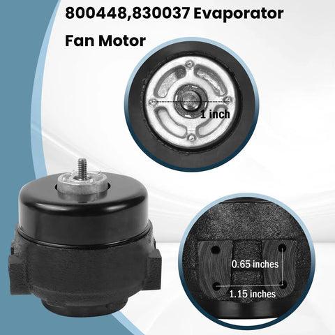 Evaporator And Condenser Fan Motor Replacement For TR And UR Refrigerators 115V 9W 1550 RPM details and measurements