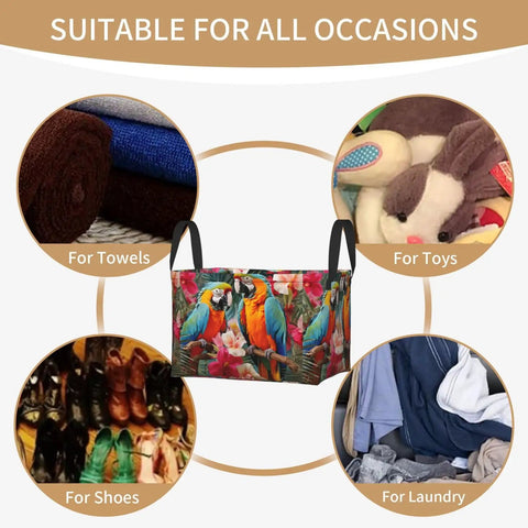 Gigantic 15 Inch Fabric Storage Basket With Strong Handles, Monster 24 Liter Closet Organizer Basket, Solid Polyester Sorting Bin for towels, toys, shoes, and laundry.