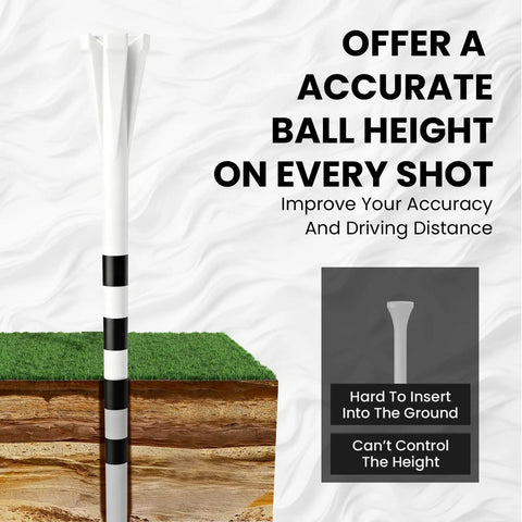 Extra Long Golf Tees 4 Or 5 Inch Pack Of 30 Unbreakable 5 Prong Pro Grade Durable Plastic Construction Driving Range Tees In White