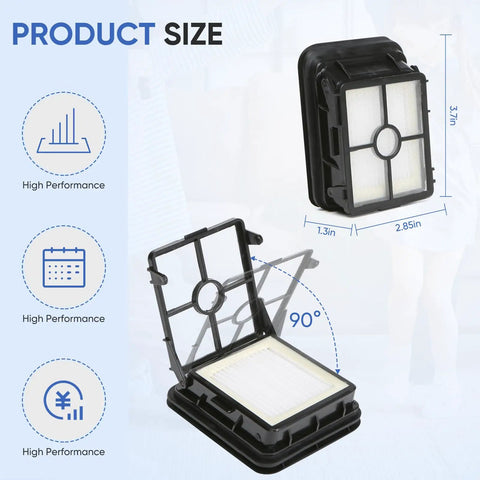 Four Pack Replacement Filters For CrossWave Wet Dry Vacuums And Cordless Max HydroSteam Pet Pro Models Compatible With 1785 3888A 2551 2306 2210 2554 2596 35151 3515 35152, showing dimensions