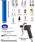 22-Packs Air Compressor Accessories Kit With 25 Foot Repairable PU Air Hose One Quarter Inch NPT Air Blow Gun Air Chuck Tire Gauge And Full Pneumatic Tool Set For Home Garage Projects displayed with components visible.