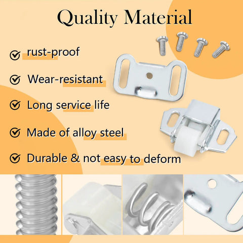 Two Pack Heavy Duty Mailbox Replacement Roller Catch Assembly Made From Durable Galvanized Steel So Your Gate Runs Slick And Stays Locked Tight Through Rough Weather with components, screws and alloy steel parts.