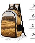 Vintage Barn Tractor Wheat Farm Print Unisex Daypack With Extra Large Capacity Durable Polyester Travel Backpack