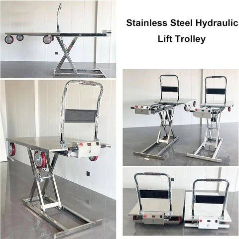 Heavy Duty Electric Rechargeable Folding Forklift Cart With Hydraulic Lift Platform For Pickup Trucks And Vans 300 KG Capacity 43 Inch Height No Sweat Quick Load Setup
