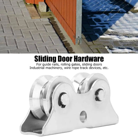 V Groove Wheel Sliding Gate Caster Heavy Duty Rigid Roller With Bracket For Inverted Track Rolling Gate Industrial Carts