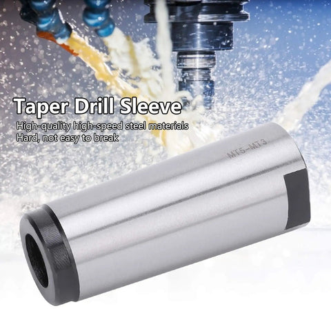 Steel Taper Drill Sleeve Reducing Adapter For Lathe And Milling Machines High Precision CNC Fixture Accessory MT3 MT5 Heavy Duty Long Life Durable Tooling Upgrade For Pro Machinists Beefed Up Setup, MT5-MT3 steel sleeve in CNC milling
