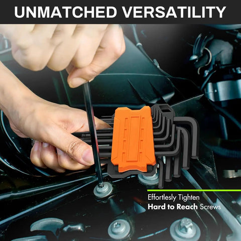 Person using Beefy 5/32 Inch Ball End Hex Key Set, 6 Pc Long Arm Allen Wrenches for automotive maintenance