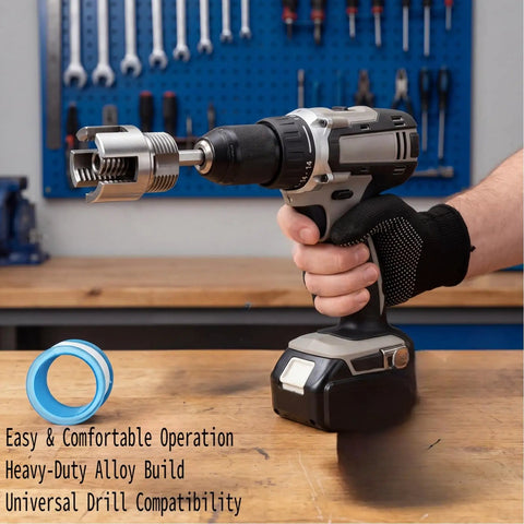 Essential 3-Piece Internal External Pipe Threading Tool Kit For Plumber Pros Cut And Thread PVC PPR PE Plastic Pipes Up To One Inch with drill attachment.