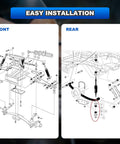 Installation diagram for Club Car Front And Rear Golf Cart Shock Absorbers Replacements For DS G And E 1988-2007 and Precedent 2004+