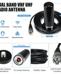 3 Inch Dual Band Ham Radio Antenna For Mobile VHF UHF 136 174 MHz 400 470 MHz With NMO Magnetic Base Mount Two Point Five dBi Gain