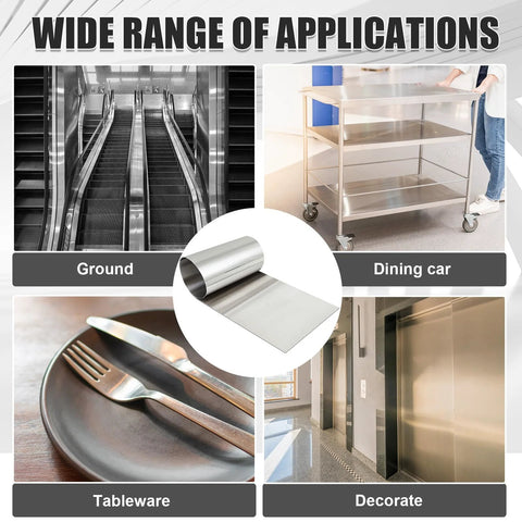 MorningRo 430 stainless steel sheet metal, 24x96 inches, 24ga, brushed finish; rolled sheet metal
