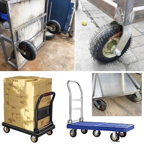 Heavy Duty Swivel Casters With Thick Rubber Pneumatic Wheels 4 Pack Silent Rolling Tool Cart Tires For Heavy Load Industrial Trolleys Built Tough To Handle Any Job And Rolls Like Butter Daily