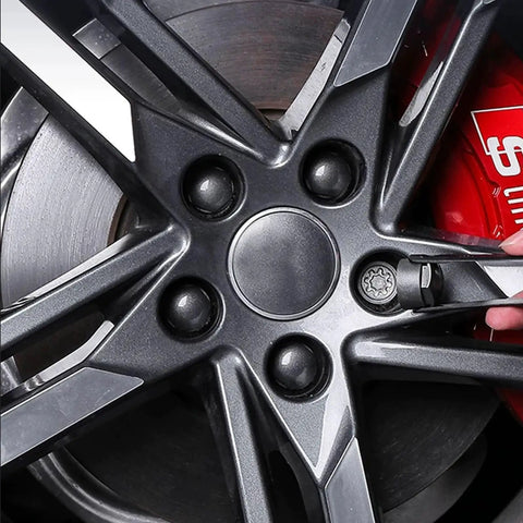 Audi Lug Nut Covers And Wheel Center Caps Kit With Tire Screw Caps 24 Piece Set Plus Disassembly Tool Grey Protects Rims