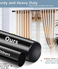 Heavy Duty Extra Long Curtain Rods Ten To Fourteen Point Two Feet 1 Inch Metal Drapery Pole With Four Adjustable Brackets For Living Room Bedroom And Outdoor Patio Built Tough With Premium Stainless Steel showing comparison of pipe thickness.