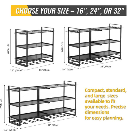 Beefy Heavy Duty Power Tool Organizer Wall Mount With Four Tier Storage And Eight Drill Holders Built To 600 Lbs Capacity
