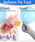 Comparison of balloon tie tool with hand tying for Electric Balloon Pump Inflator, Portable Balloon Blower With Dual Nozzles And Tie Tool