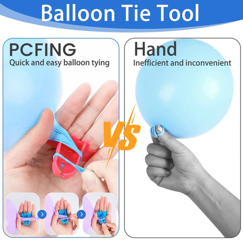 Comparison of balloon tie tool with hand tying for Electric Balloon Pump Inflator, Portable Balloon Blower With Dual Nozzles And Tie Tool