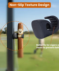 Magnetic Cigar Holder For Golf Cart Two Pack With Super Strong Magnet And Non Slip Silicone Grip securing a cigar on metal pole