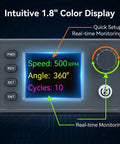Stepper motor controller front panel with 1.8-inch color LCD and real-time readouts; FWD, REV, SET, ENT and rotary knob