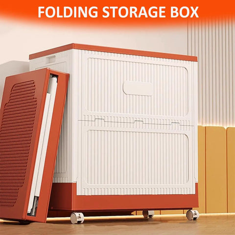 Rock Solid Giant Plastic Storage Bin with Lid Massive Foldable Clothes Box and Rolling Organizer Tote for Bedding Dorms Home Office Sleek Wheeled Closet Cart Heavy Duty Container 30X20X28 Inch