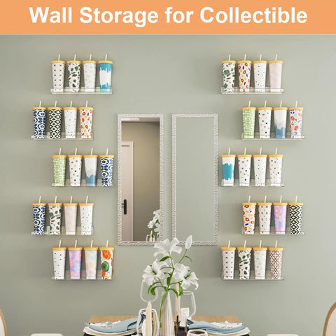 Upgrade Your Space With This 16 Pack 15 Inch Clear Acrylic Wall Shelf Set Floating Storage Organizers For Bedroom Closet Bathroom Solid Space Savers That Stack Up Your Gear Without The Clutter Or Mess