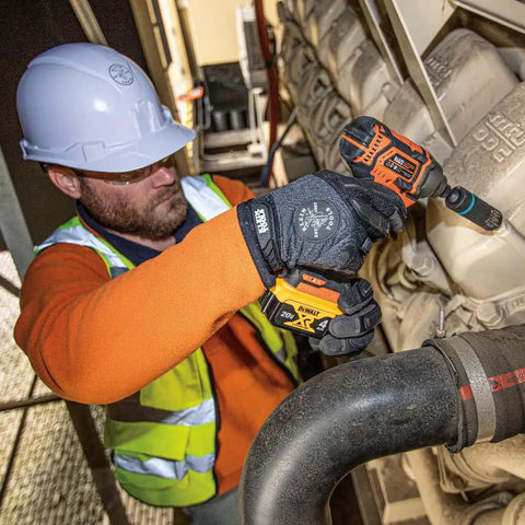 Worker using Impact Socket Set For One Half Inch Drive Metric 12 Point Deep Sockets Self Adjusting Between Sizes