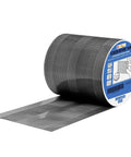 Roll of Easy Patch Window Screen Repair Kit With 4 Inch By 10 Foot Fiberglass Mesh Tape showing black adhesive mesh.