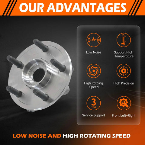 Front Wheel Hub Bearing Assembly 515073 For Dodge Ram 1500 2002 2003 2004 2005 2006 2007 Front Left Or Right 5 Lug With ABS Replacement Hub Bearing Direct Fit with performance benefits like low noise, high rotating speed, and support for high temperature.