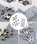 Heavy Duty Cam Lock Fittings Set For Cabinets And Furniture, 24 Pieces, Uniform Clamp Force, Silver Iron Aluminum Alloy