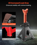 Beefy 3 Ton Jack Stand With Locking Pins Adjustable Height 10.8 To 16.3 Inches Heavy Duty Steel Lift Stand Black And Orange