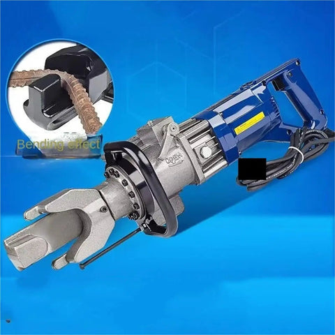 Heavy Duty 16mm Rebar Cutter And Hydraulic Bender Machine Fast Cutting Speed Portable Steel Bar Bending Tool For Construction Site, close-up view.