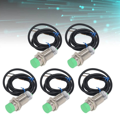 5 Piece Inductive Proximity Sensor Switch Kit NPN IP65 Aluminum Alloy For Industrial Machinery Automation Equipment Non Contact Metal Detection With 10mm Sensing Range 6 To 36VDC