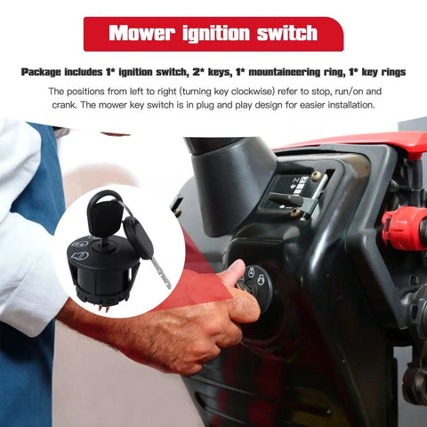 Ignition Starter Switch 3 Position With Key Fit For MTD Yard Machines And Yard Man Lawn Tractors 2013 2011 Replacement Part Easy Install