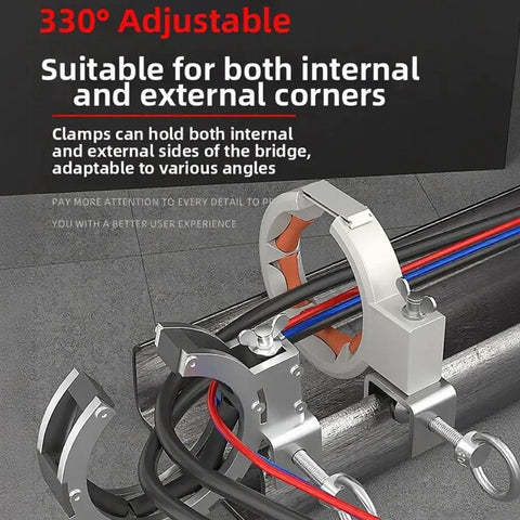Cable Pulling Roller With 330 Degree Adjustable Clamp Pro Grade Wire Guide For Cable Routing And Conduit Installations Rugged Stainless Steel And Nylon Construction Two Pack, 330° clamp on beam