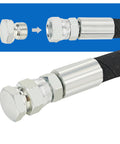 56 Piece BSPP Hydraulic Hose Caps And Plugs Kit For Sizes 2 4 6 8 10 12 16, steel cap fitting onto a hydraulic hose