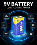 Heavy Duty 9V Batteries 10 Pack Carbon Zinc Power Cells For Smoke Detectors And Home Safety Alarms with leak-proof design and long-lasting power.