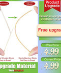 Comparison of old flimsy wooden stick and upgraded sturdy bamboo stick with price and customer review details.