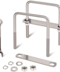 2 Pack M10 Square U Bolts 4 Inch Wide Stainless Steel Heavy Duty With Nuts, Bolt Plates And Washers, 3 Eighth Inch Thread Kit