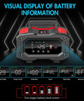 Beefy All In One 7 Stage Car Battery Maintainer And Trickle Charger with digital display showing battery info. 12V/24V systems.