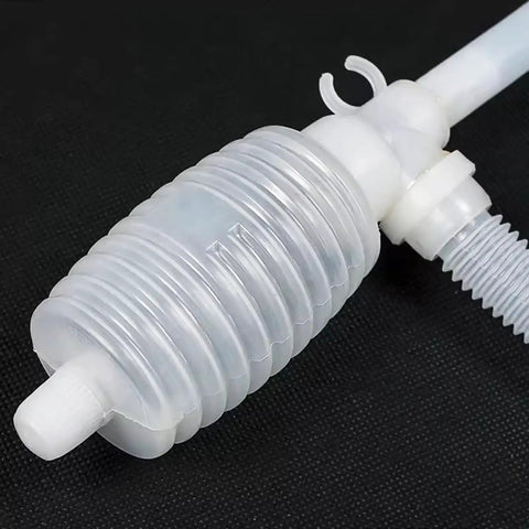 Heavy Duty Manual Oil Transfer Pump Siphon Hose For Liquids No Mess Spills Food Grade Plastic Hand Fuel Extractor For Diesel Water Gasoline Chemicals Wine Edible Liquids And More Corrosion Resistant And Easy To Use, 23in PE hose close-up
