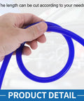 Hand holding Silicone Vacuum Tubing Hose 10 Ft High Temperature Blue 3mm Inner Diameter 10mm Outer Diameter flexible line