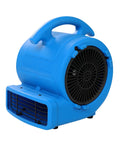 Powerhouse 1/8 HP Air Mover With 600 CFM Floor Dryer Utility Blower Three Speed Settings Rugged Poly Housing in blue