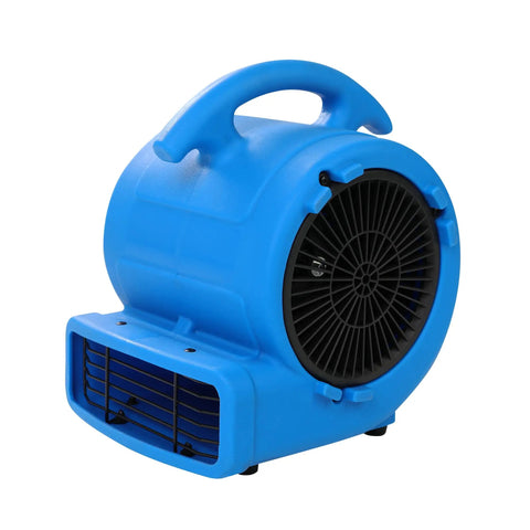Powerhouse 1/8 HP Air Mover With 600 CFM Floor Dryer Utility Blower Three Speed Settings Rugged Poly Housing in blue