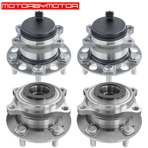 Front And Rear Wheel Hub Bearing Assembly 5 Lug Set Replacement For Hyundai Sonata Tucson Kia Cadenza Optima 2015 2019 4Piece Quiet Operation Low Runout Heavy Duty Wheel Hub Kit