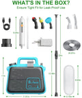Box contents of the Battery Powered Garden Sprayer 2 Gallon Electric Pump with accessories and telescopic wand shown.