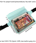Green Waterproof Waist Pouch Dry Belt Bag for Swim Surf Snorkel Keep Phone Kindle Wallet Keys and Fob Dry and Safe