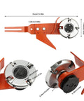 Knockout Chainsaw Mill Attachment And Log Debarker Peeler Featuring Four Heavy Duty Blades for precise wood milling with dimensions shown.