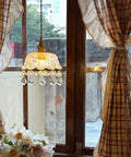Glass Pendant Lamp Crystal Pendant Light Shade Ceiling Light Chandelier Ceiling Lamp Bedside Lamp for Bedroom, Hallway, Dining Room, Porch, hanging above window.